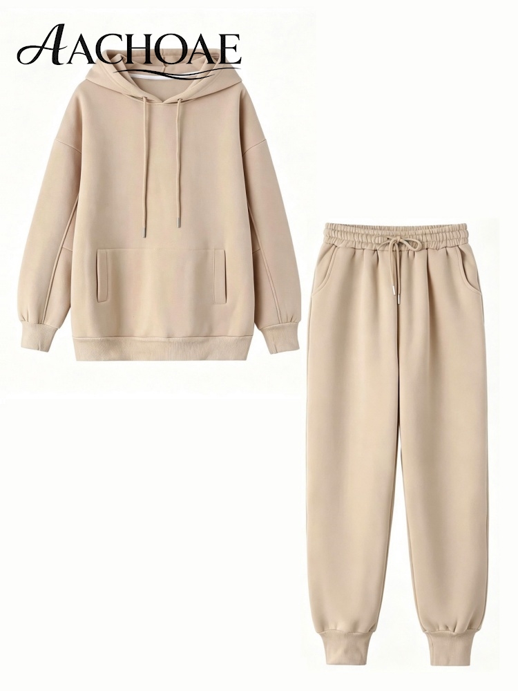 Joggers Pants - AACHOAE Kadın Eşofman Takımı Kapüşonlu Sweatshirt