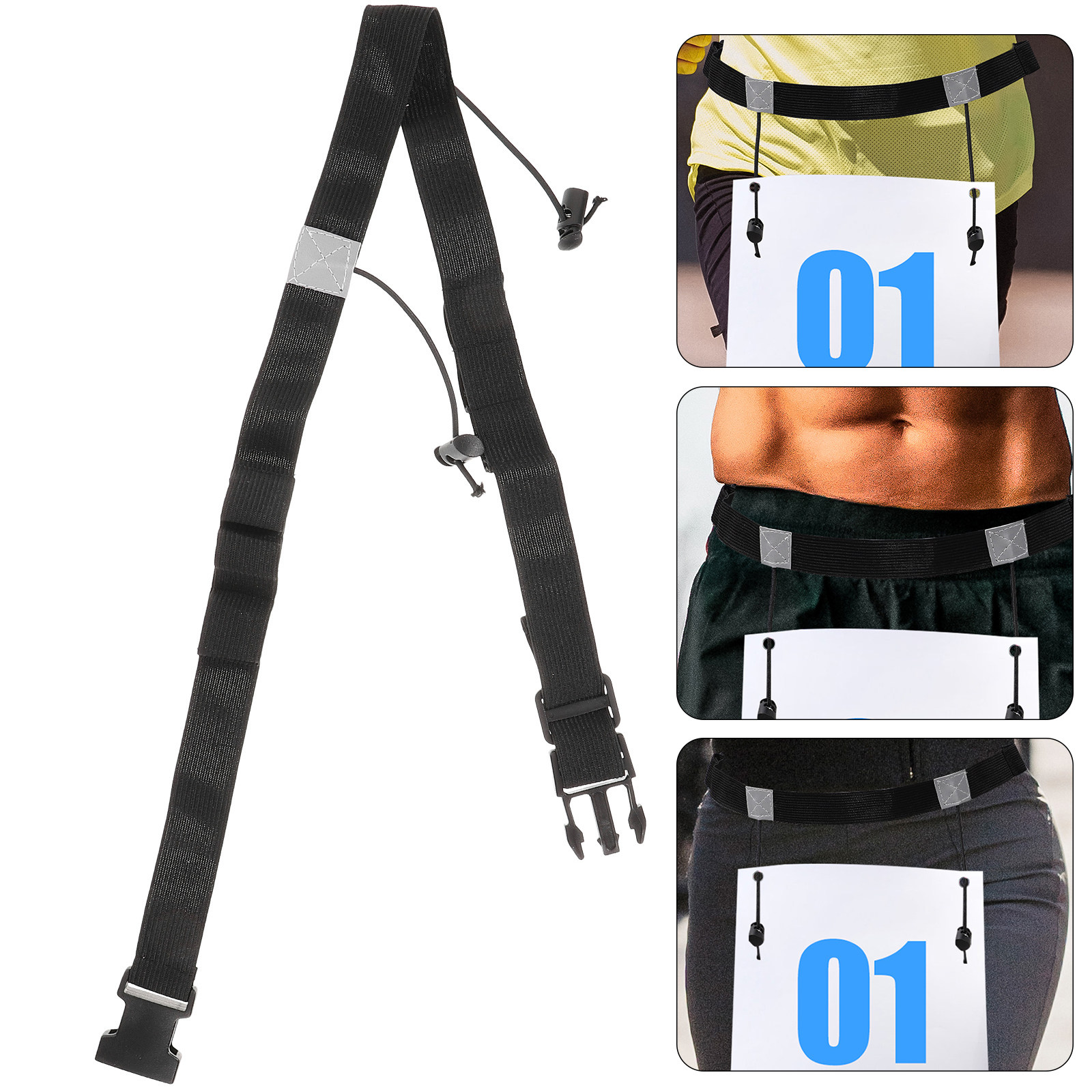 Race Bib - 2 Adet Yarış Numarası Kuşağı, Yansıtıcı,