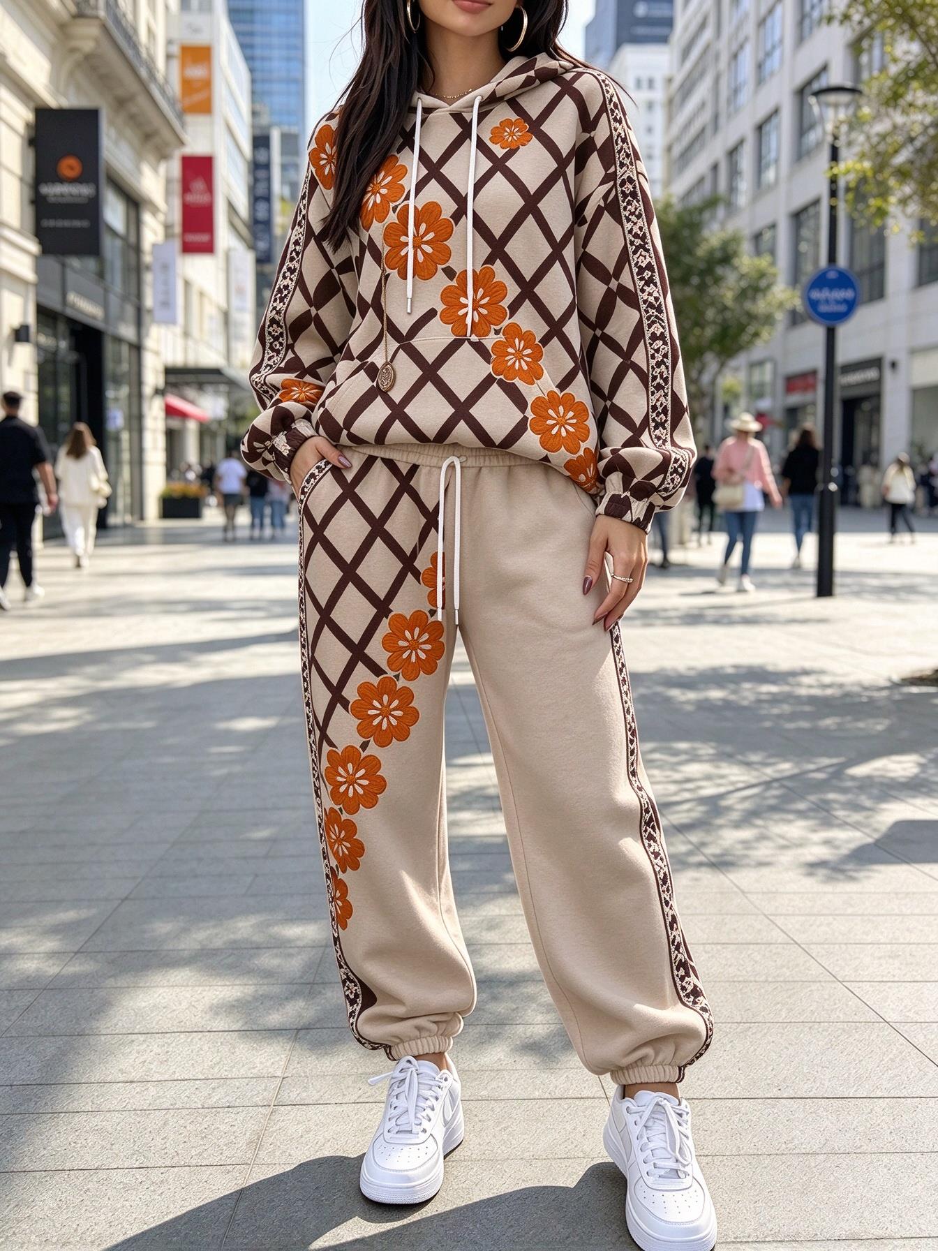 Kadınlar için Kareli Çiçek Des - Joggers Pants incelemesi ve fiyatı
